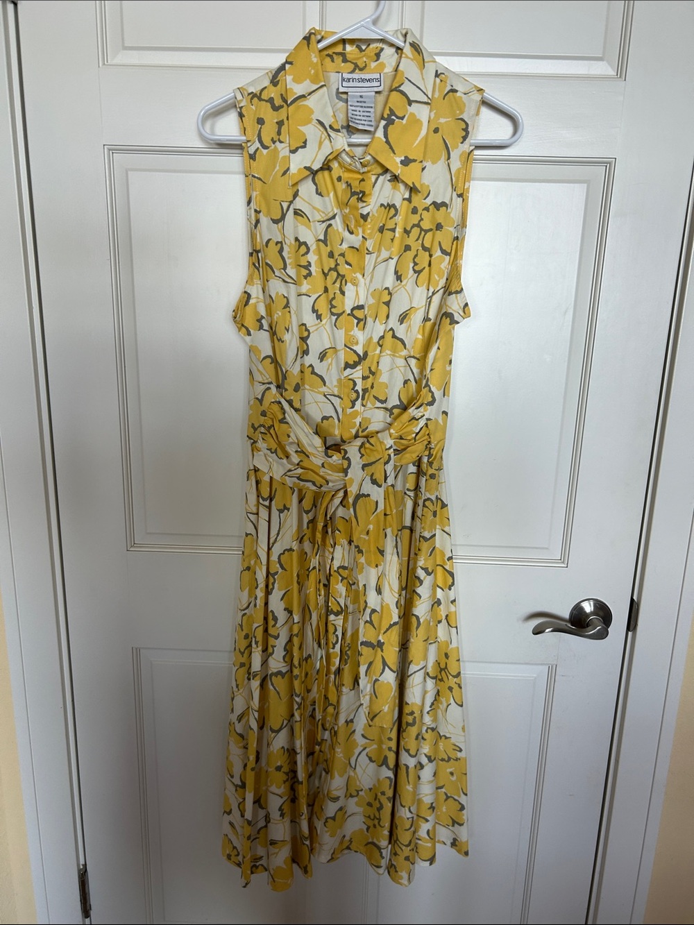 karin stevens Yellow and White Floral Midi Dress